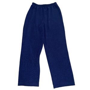 Susan Graver‎ Women's Elastic Pull On Pants MEDIUM Made in USA Blue Boho Cruise